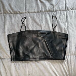 SHEIN faux leather cropped cami. Size medium